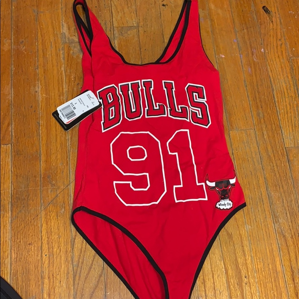 Red Chicago Bulls bodysuit